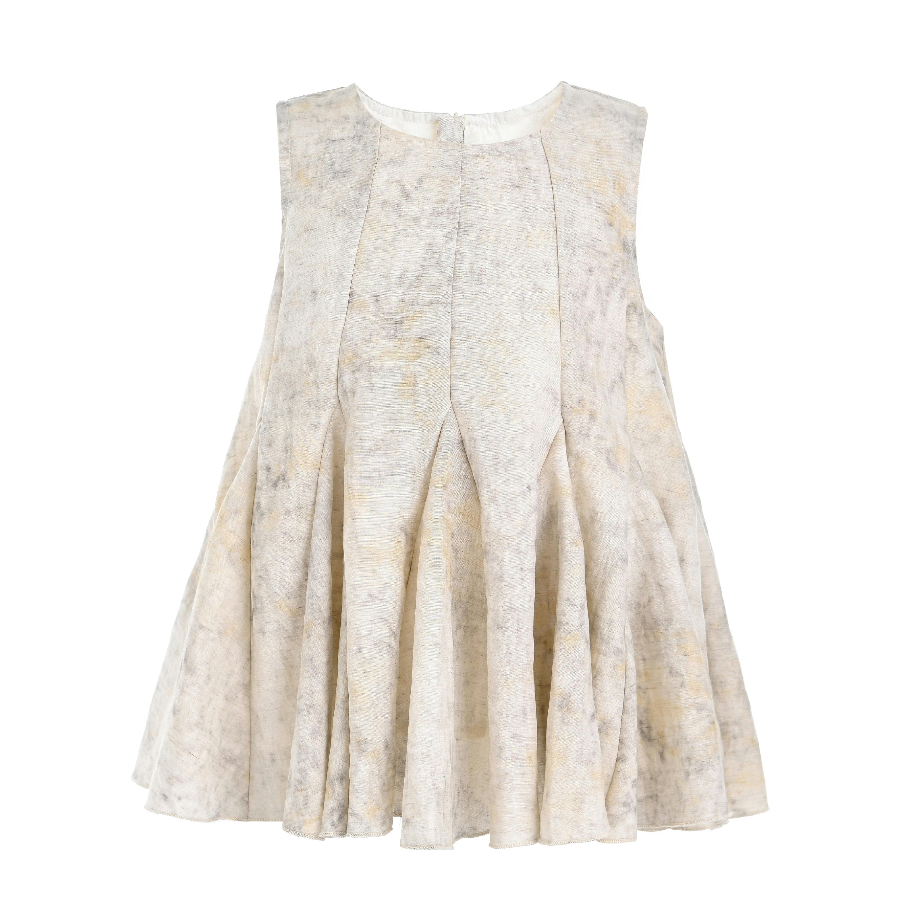 Marble Pleated Two-Piece Set