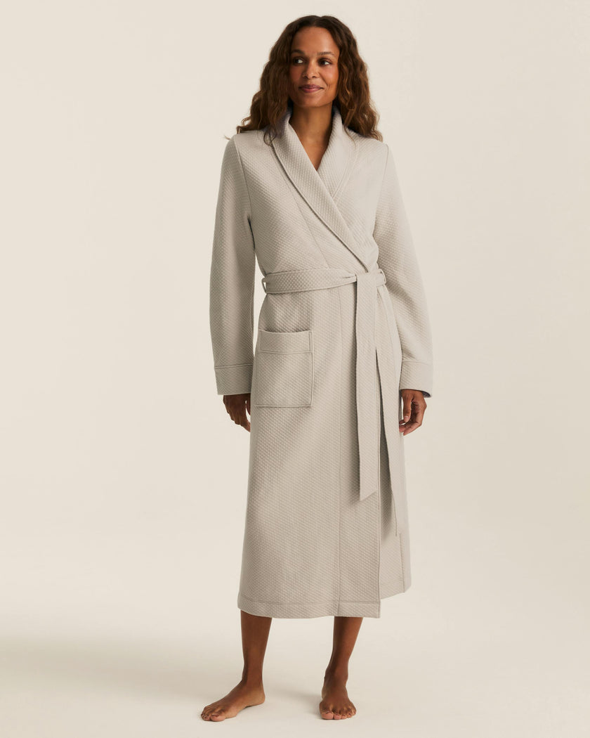 Women's Pima Jacquard Ophelia Robe in Taupe