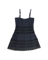 Isabella Charcoal Cotton Lace Heart Bow Lace Dress