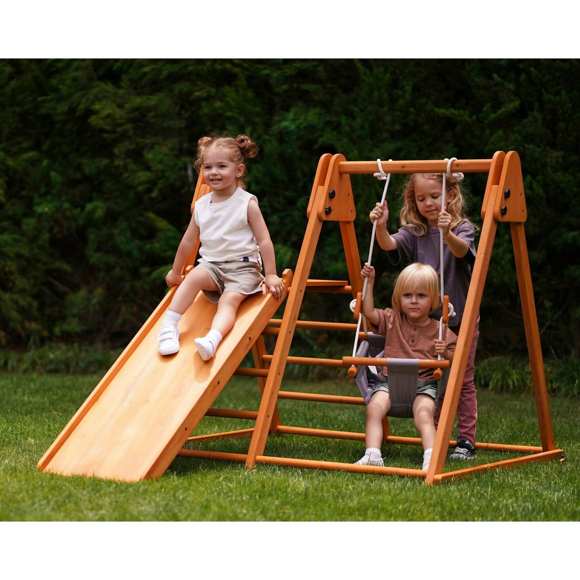 Juniper Folding Indoor & Outdoor Playset | Wooden Climber for Toddlers