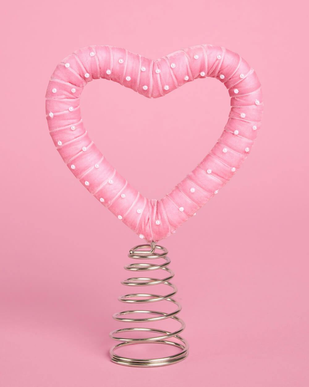 Love & Pearls Treetopper - pink heart treetopper