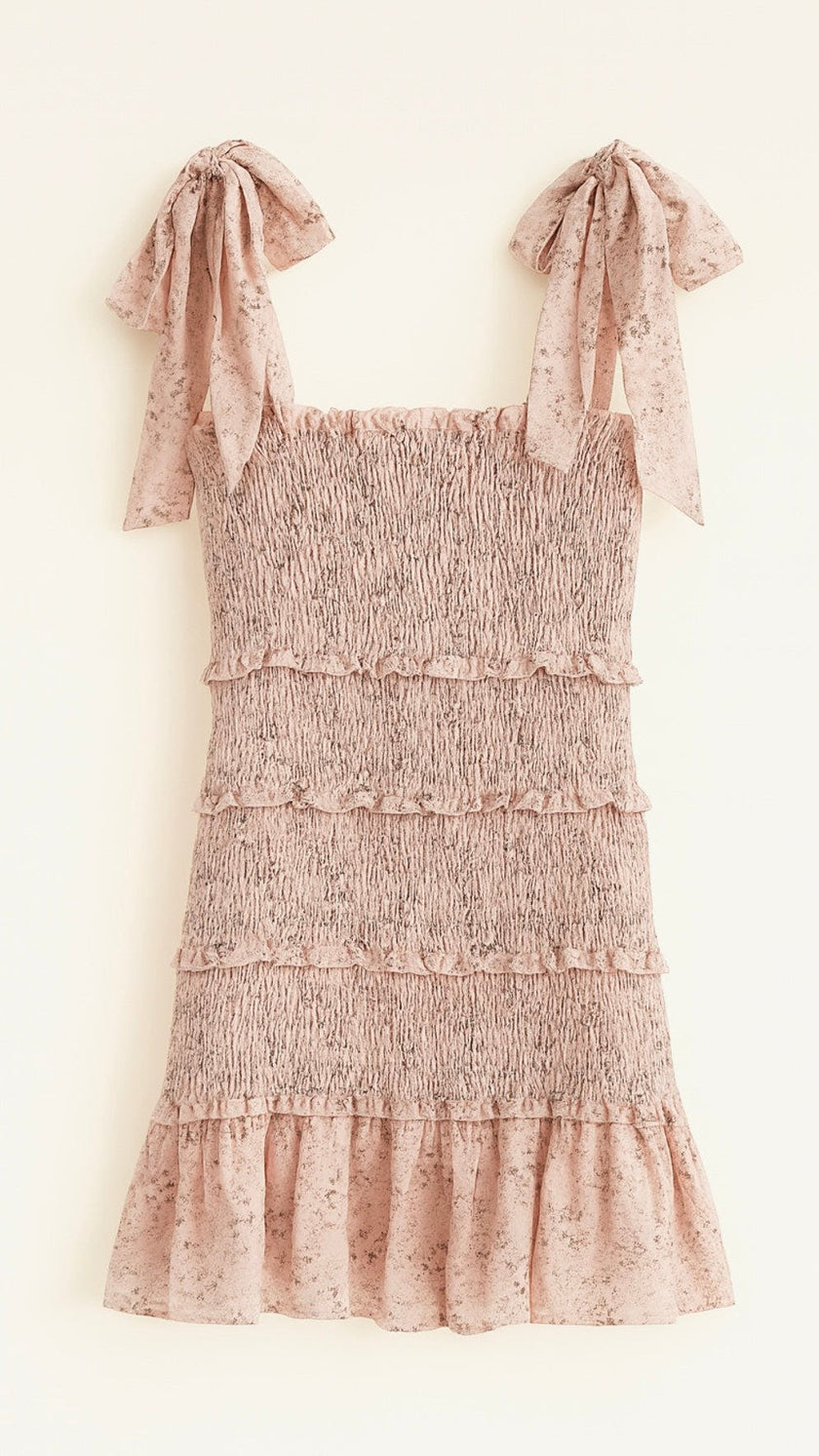 Reine Dress Pink Mini Roses