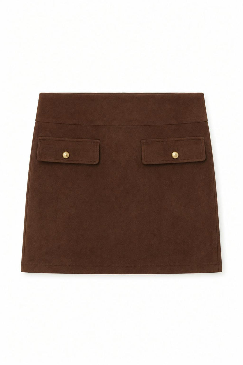 Sara Coco Corduroy Straight Mini Skirt