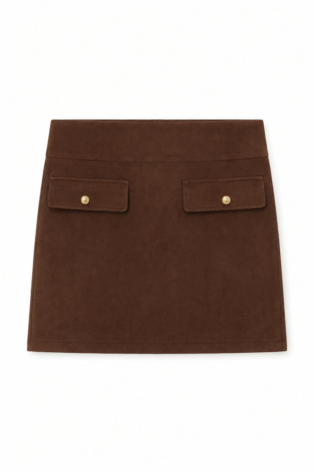 Sara Coco Corduroy Straight Mini Skirt