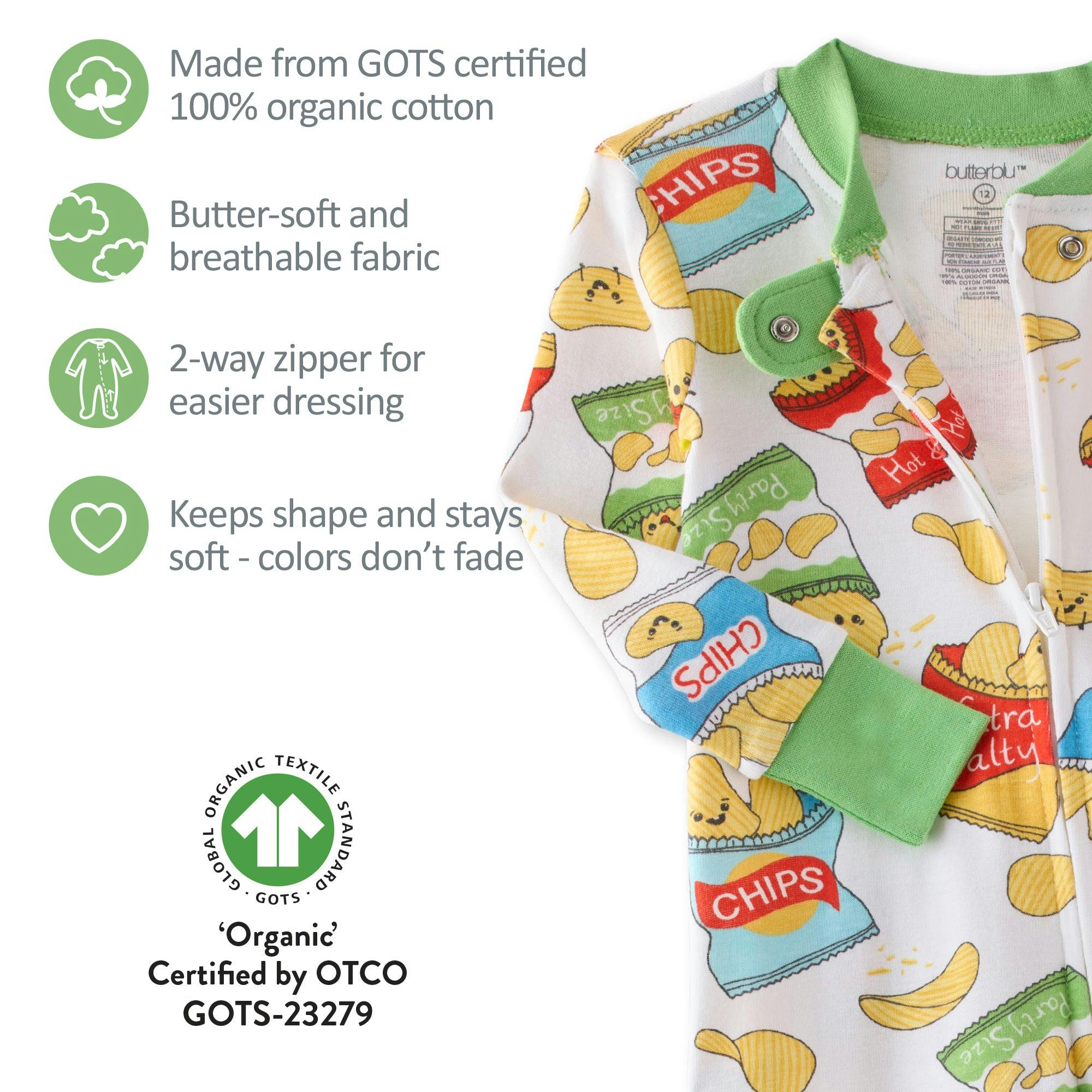 CRUZ Snug-fit Footed Baby Boys Pajamas
