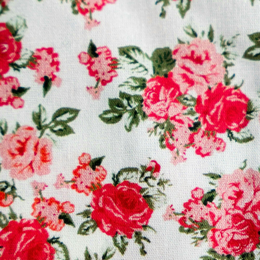 Crimson Rose Timeless Floral Ruffle Zipper Pouch