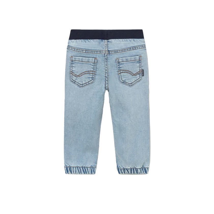Light Blue Jeans With Elastic Waistband