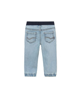 Light Blue Jeans With Elastic Waistband