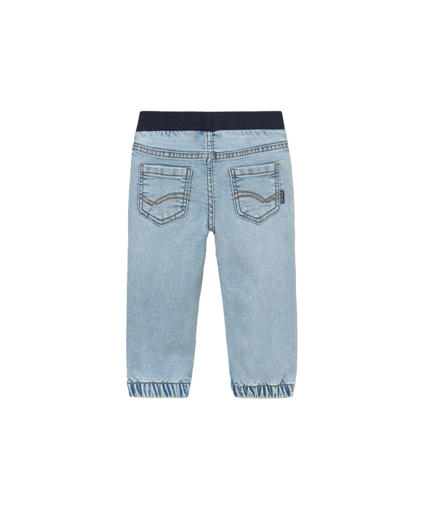Light Blue Jeans With Elastic Waistband