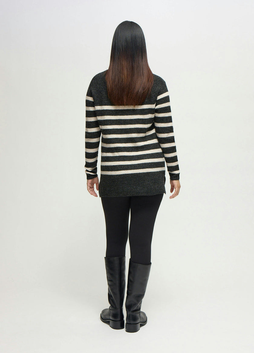 The Softline Side Zip Stripe Maternity and Nursing Sweater