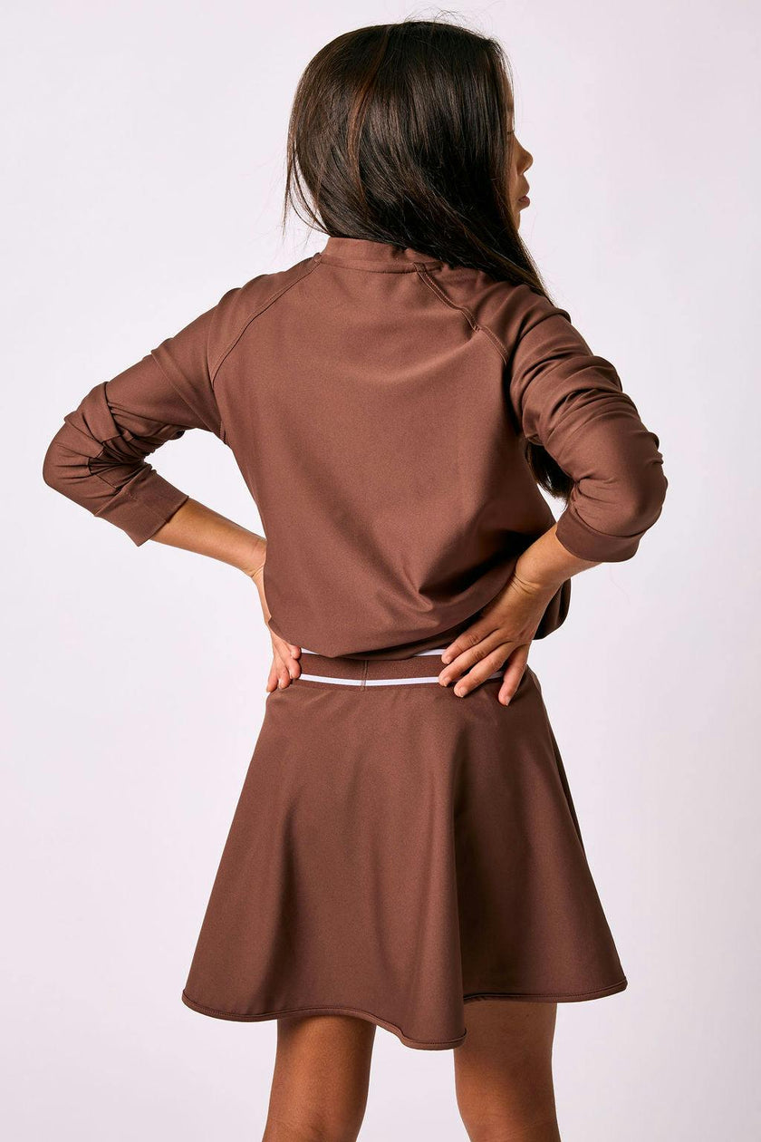 girls brown crewneck