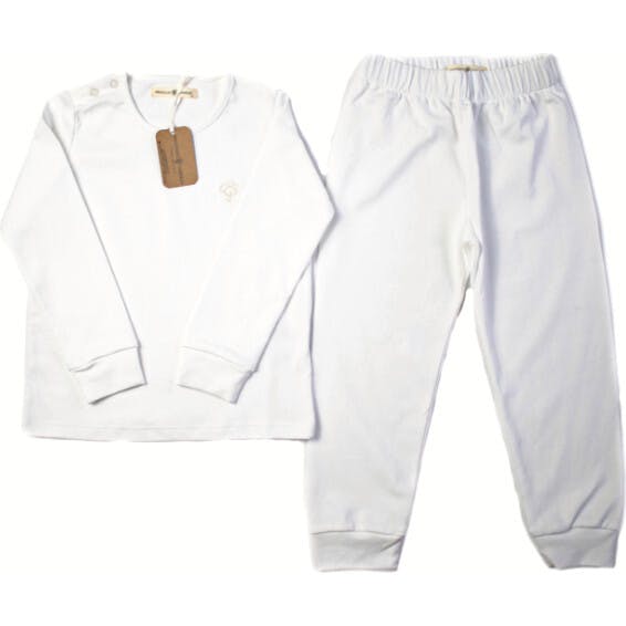 Cream Pajama Set in Organic Pima Cotton