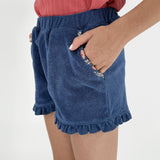 girls newport navy french terry short