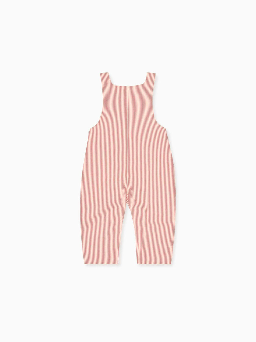 Red Stripe Coroza Baby Dungarees