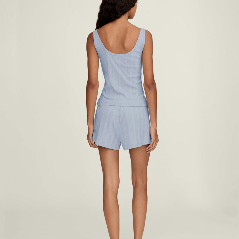 Women's Pointelle Tank in Periwinkle