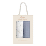 Cove Cotton Muslin Swaddle Blanket Set (Sea, Set of 2)