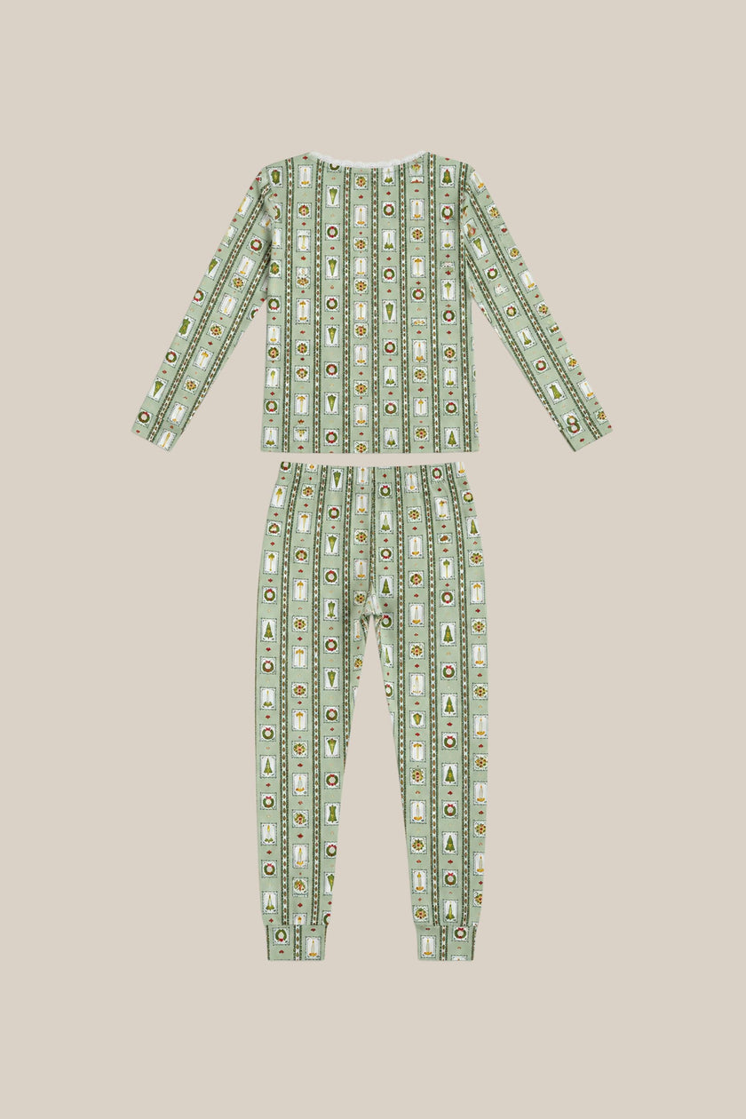 Mini So Soft Henley Pajama Set in Merry Mail Linear