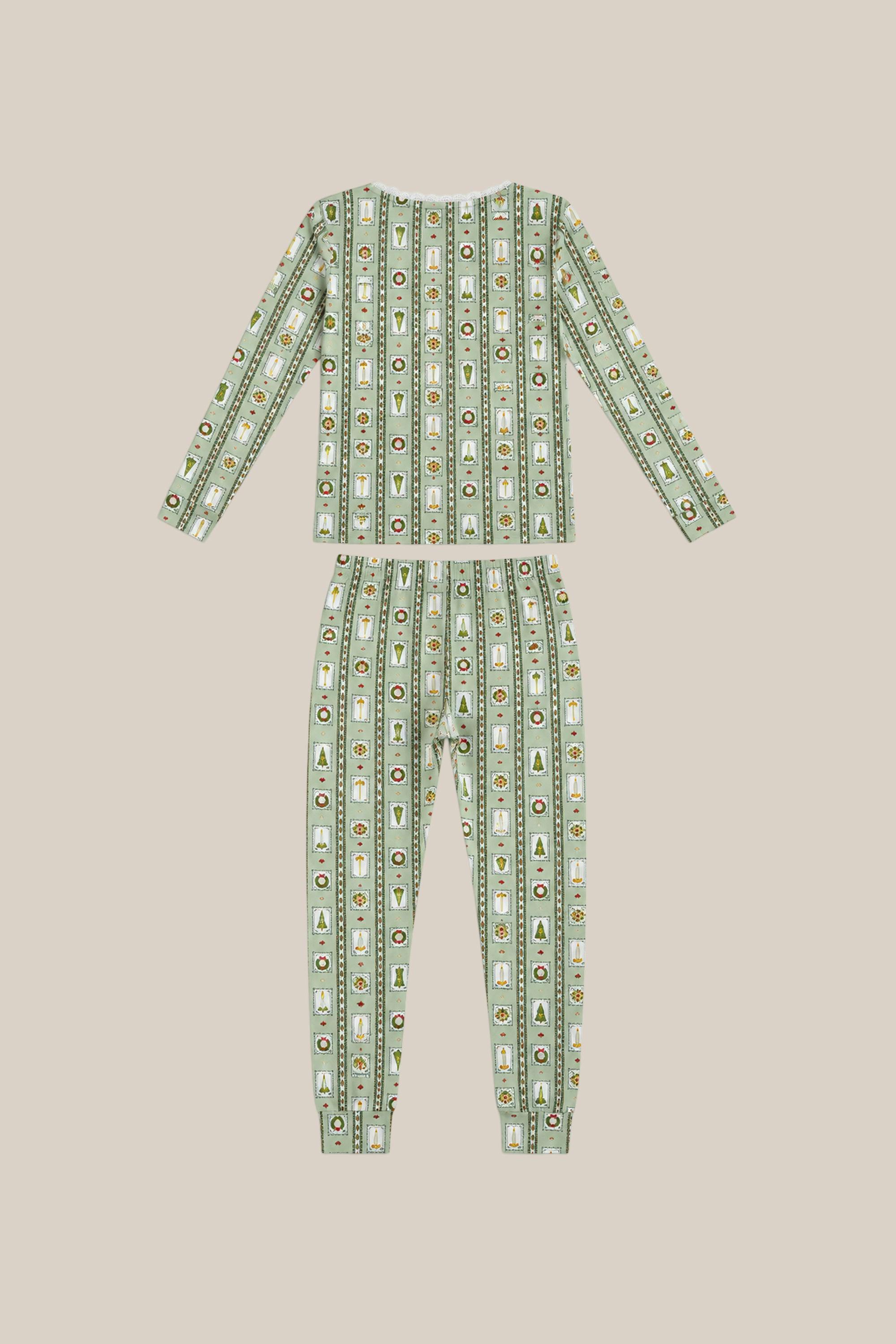 Mini So Soft Henley Pajama Set in Merry Mail Linear