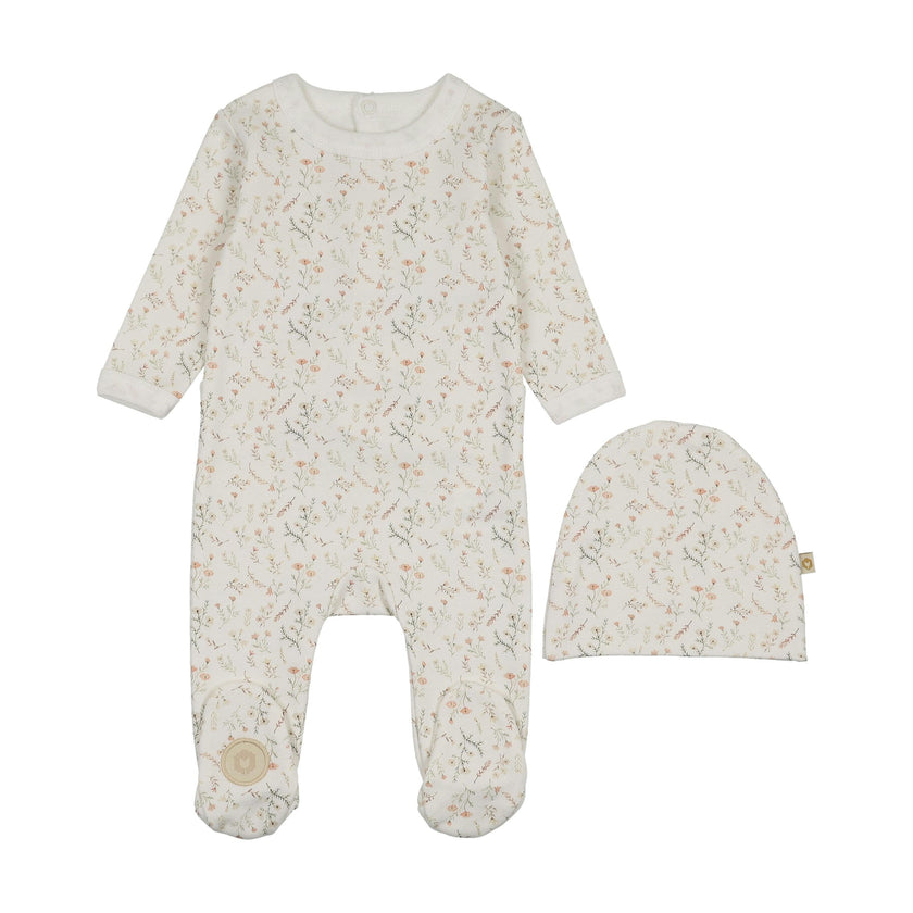 Botanical Girls Footie & Hat Set