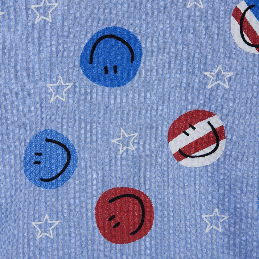Boys Short Sleeve Seersucker Set | Patriotic Smile