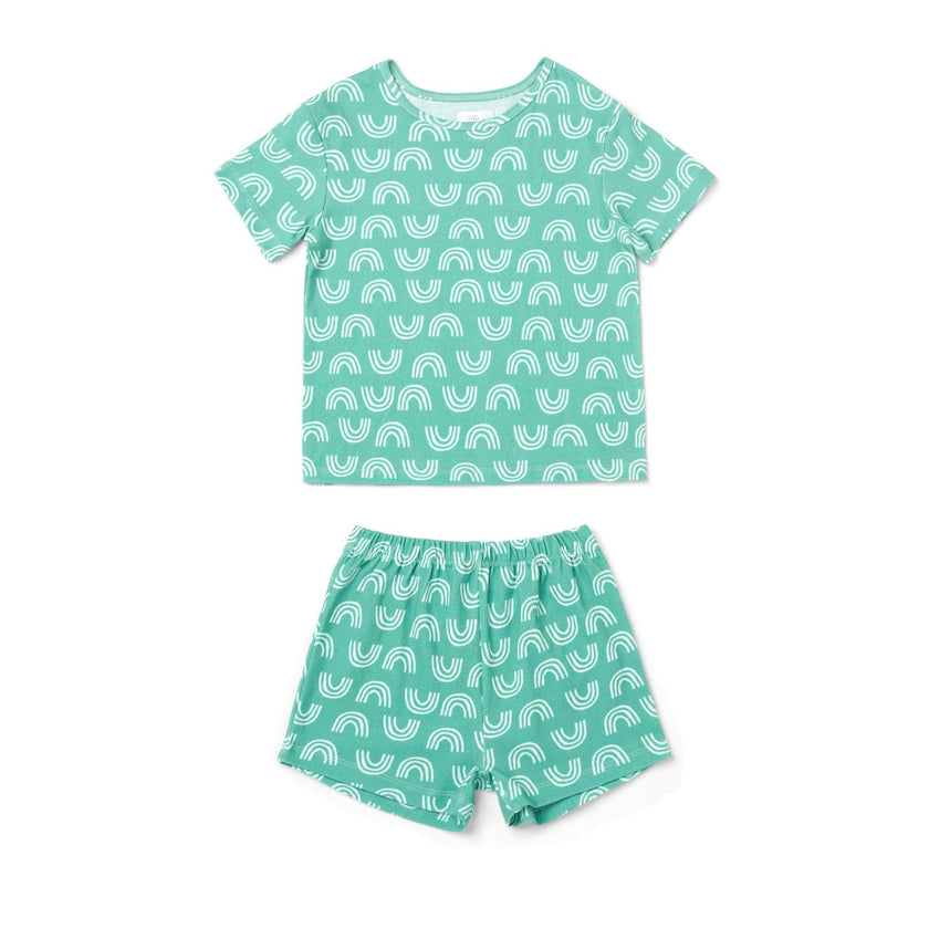 Rainbow Print 2-Piece Short Sleeve Tee & Short Playset
