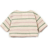 Textured Striped Quarter Sleeve Sweater