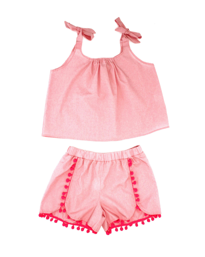 CHIARA SET PINK HOT PINK POMPON