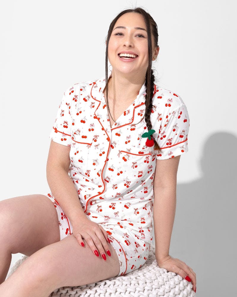 Cherry On Top Bamboo Women's Pajama Short Set