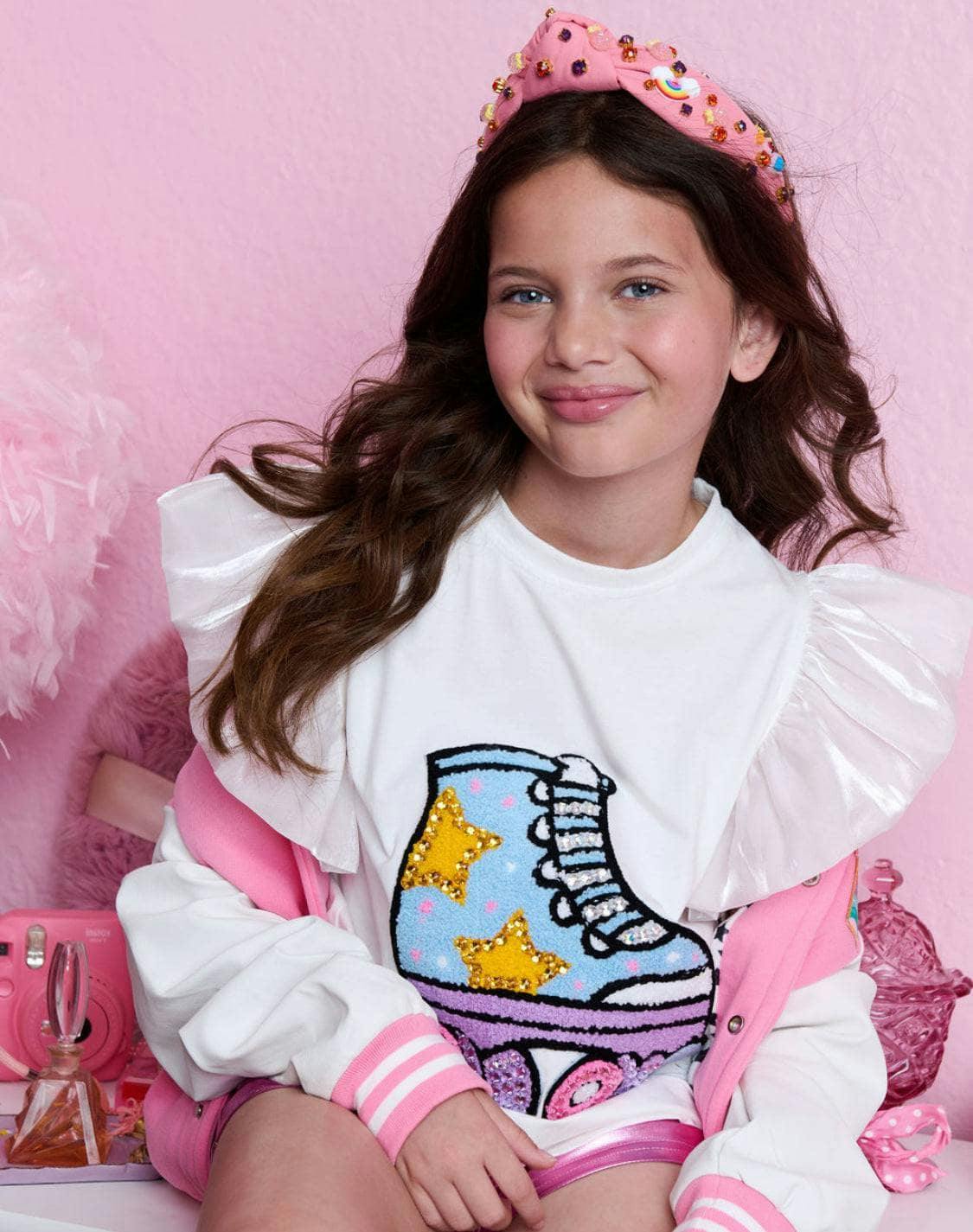 Roller Sequins Ruffle Sleeve T-Shirt
