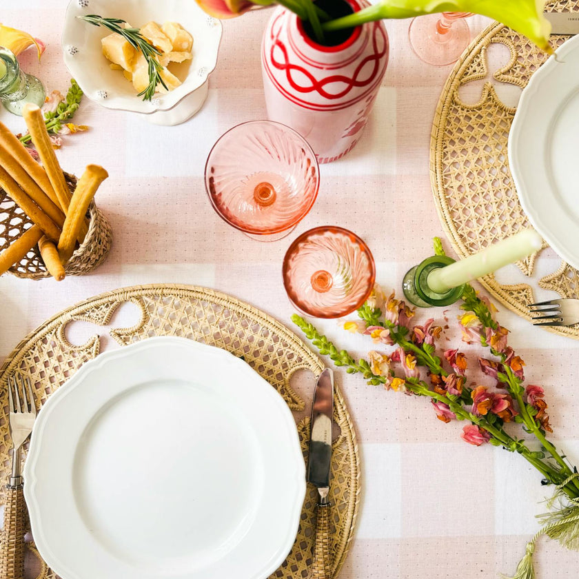 Giardino Reversible Tablecloth in Rosso/Rosa