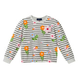 Girls Sweatshirt & Tulle Dress Set | Floral Stripe