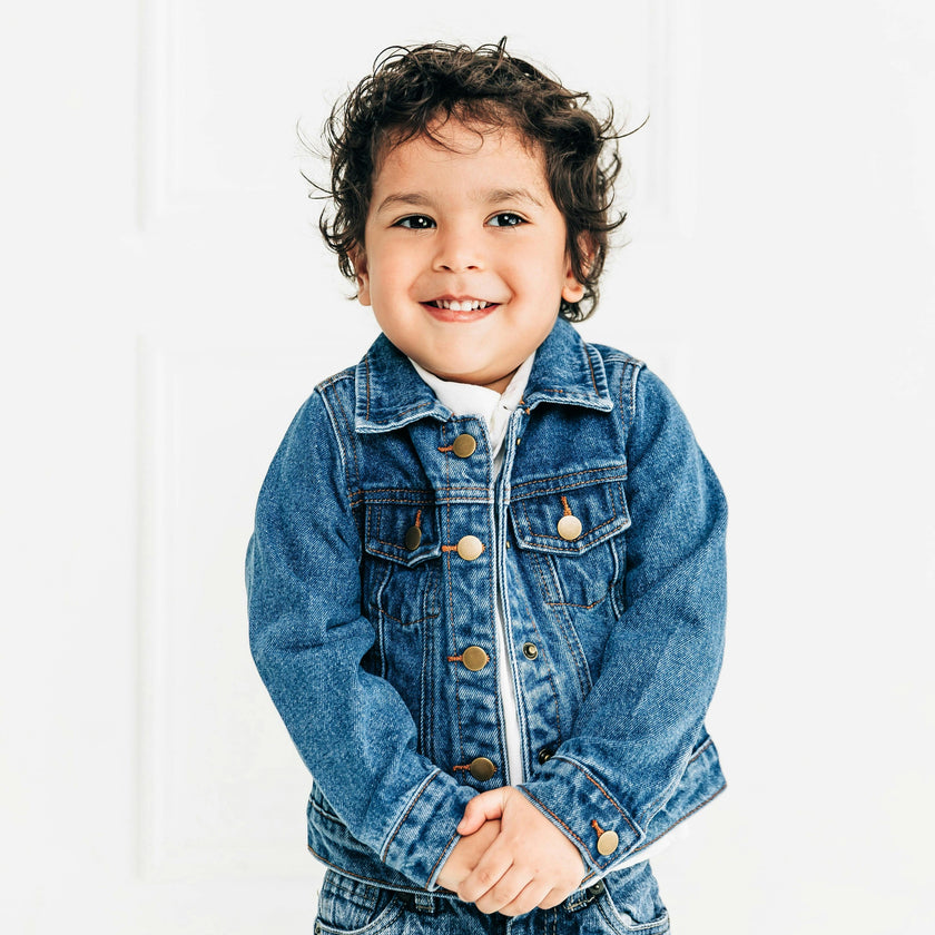Custom Embroidered Washed Denim Jacket
