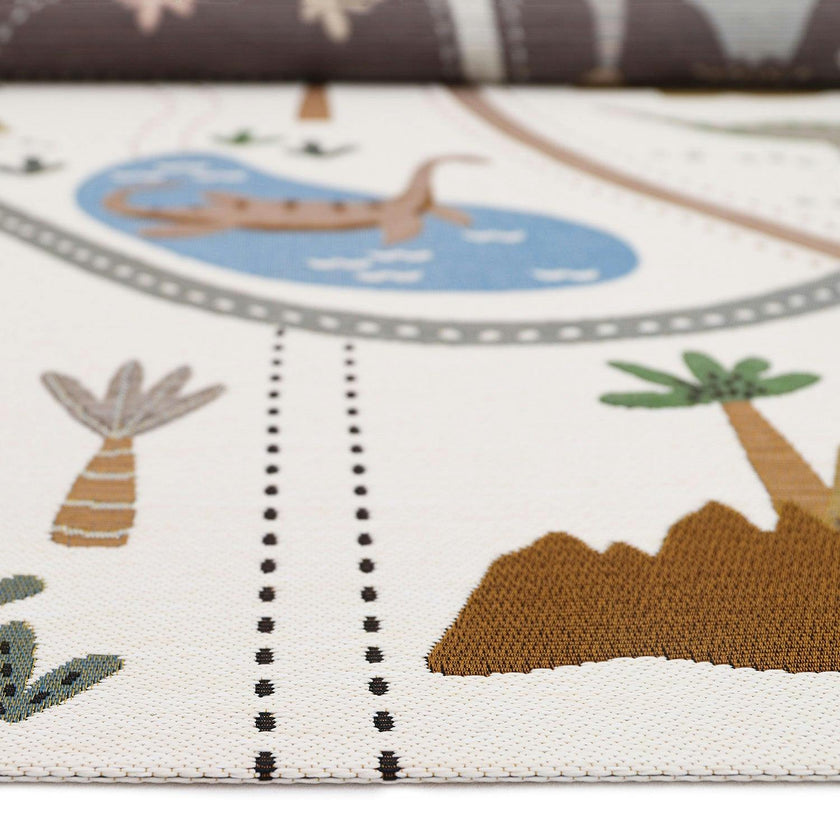 Flat Woven Graphic Print Rectangular Play Rug