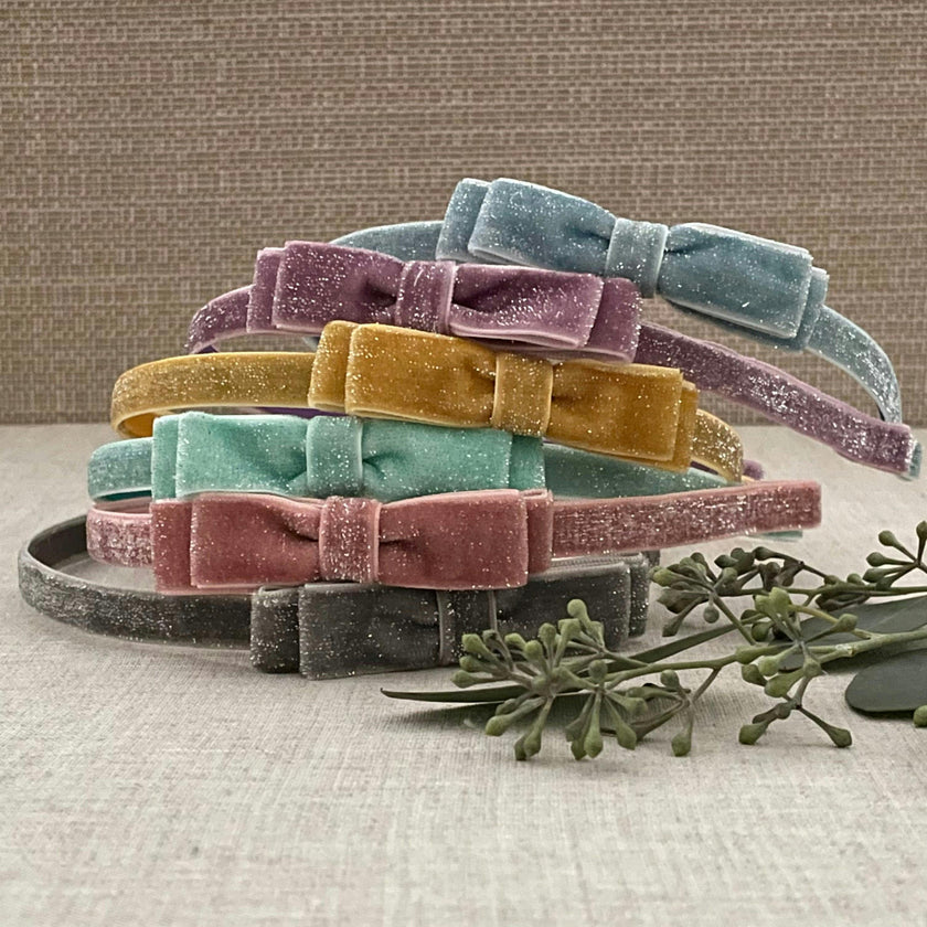 Shimmer Velvet Bow Headband