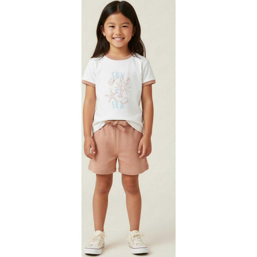 Organic Graphic Tee & Shorts Set - Beach Day