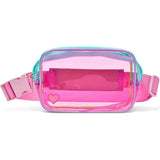 Color Block Clear Belt Bag