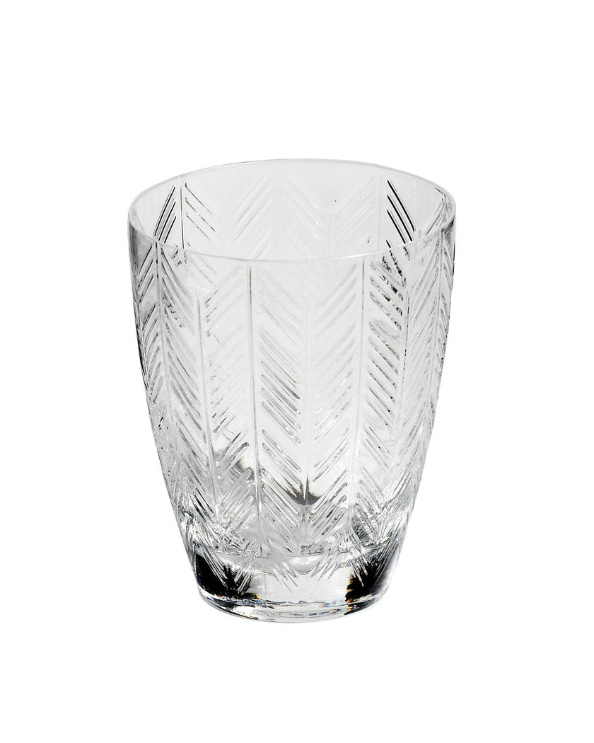Water Glasses ZIG ZAG Set of 6  Transparent 11.8 oz, diam. 3.3", H 4"