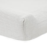 Organic Cotton Muslin Changing Pad Cover - White