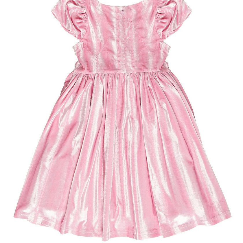 Mini Tiara Dress in Pink Velvet