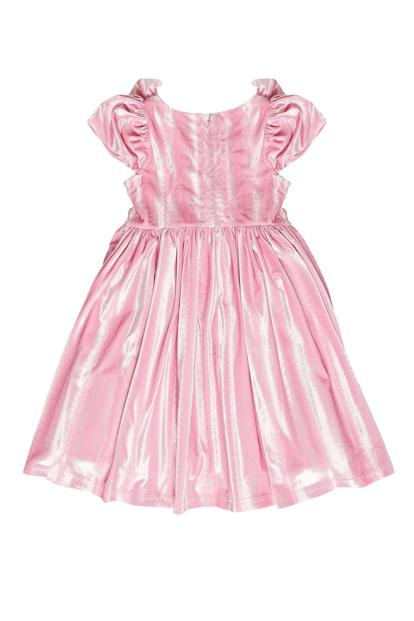 Mini Tiara Dress in Pink Velvet