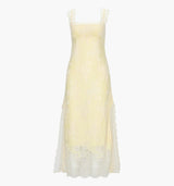 The Alba Dress - Yellow Trailing Lace