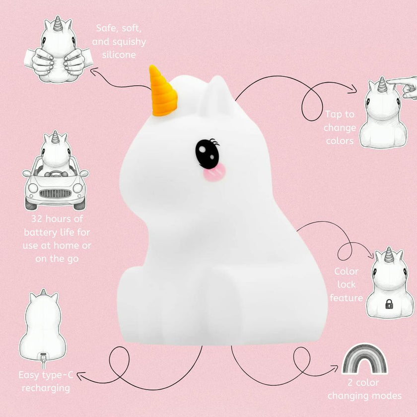 LumiPets® Junior Unicorn - Children's Nursery Touch Night Light