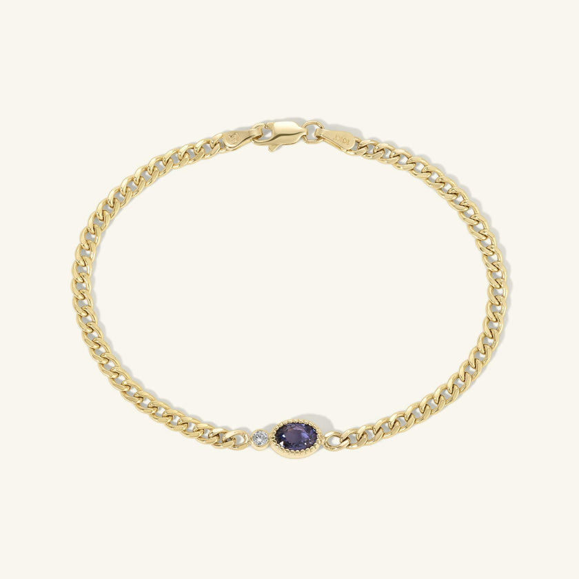 Olympia Tanzanite Station Bracelet on Charlie Chain