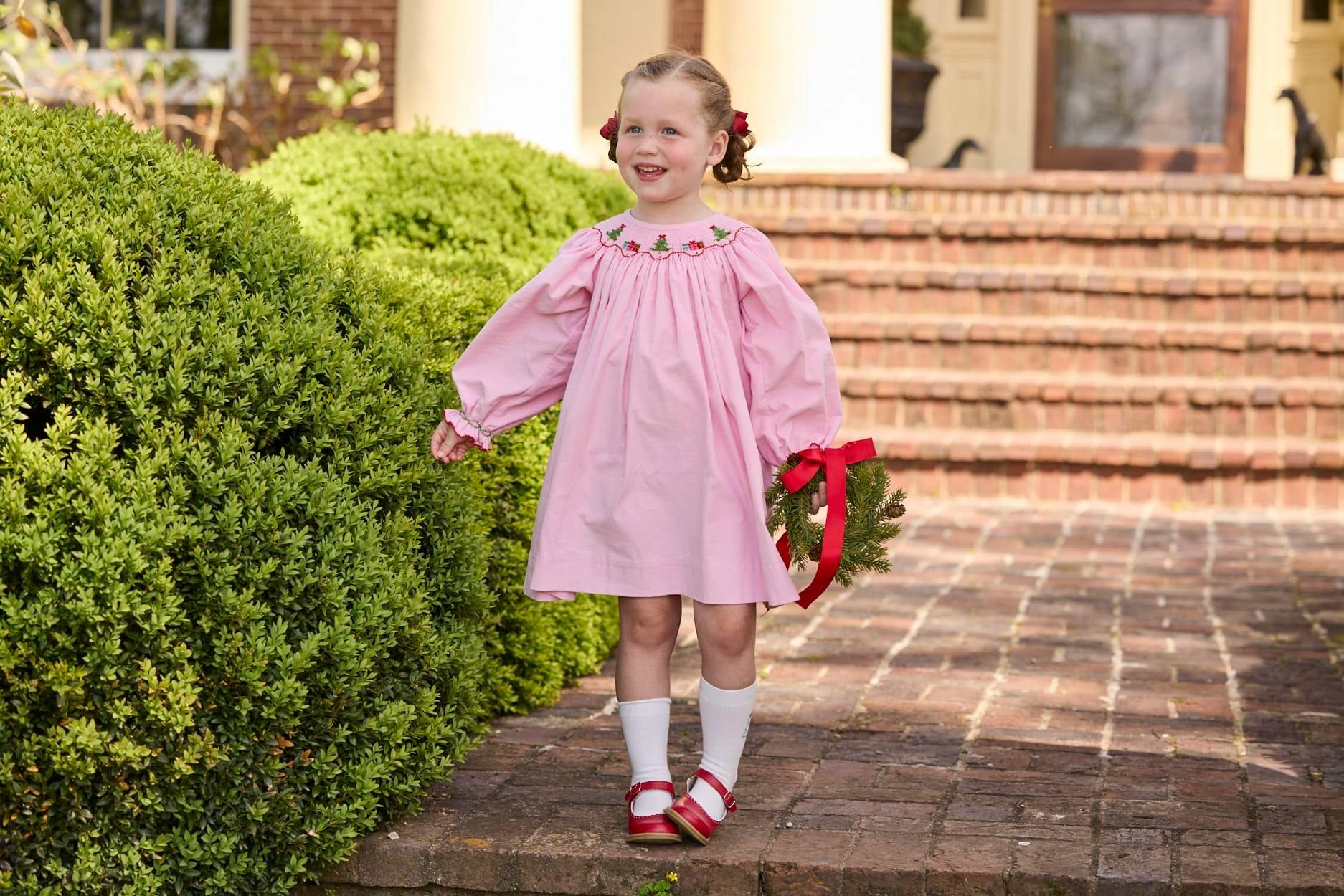 Smocked Bishop Dress - Holly Days