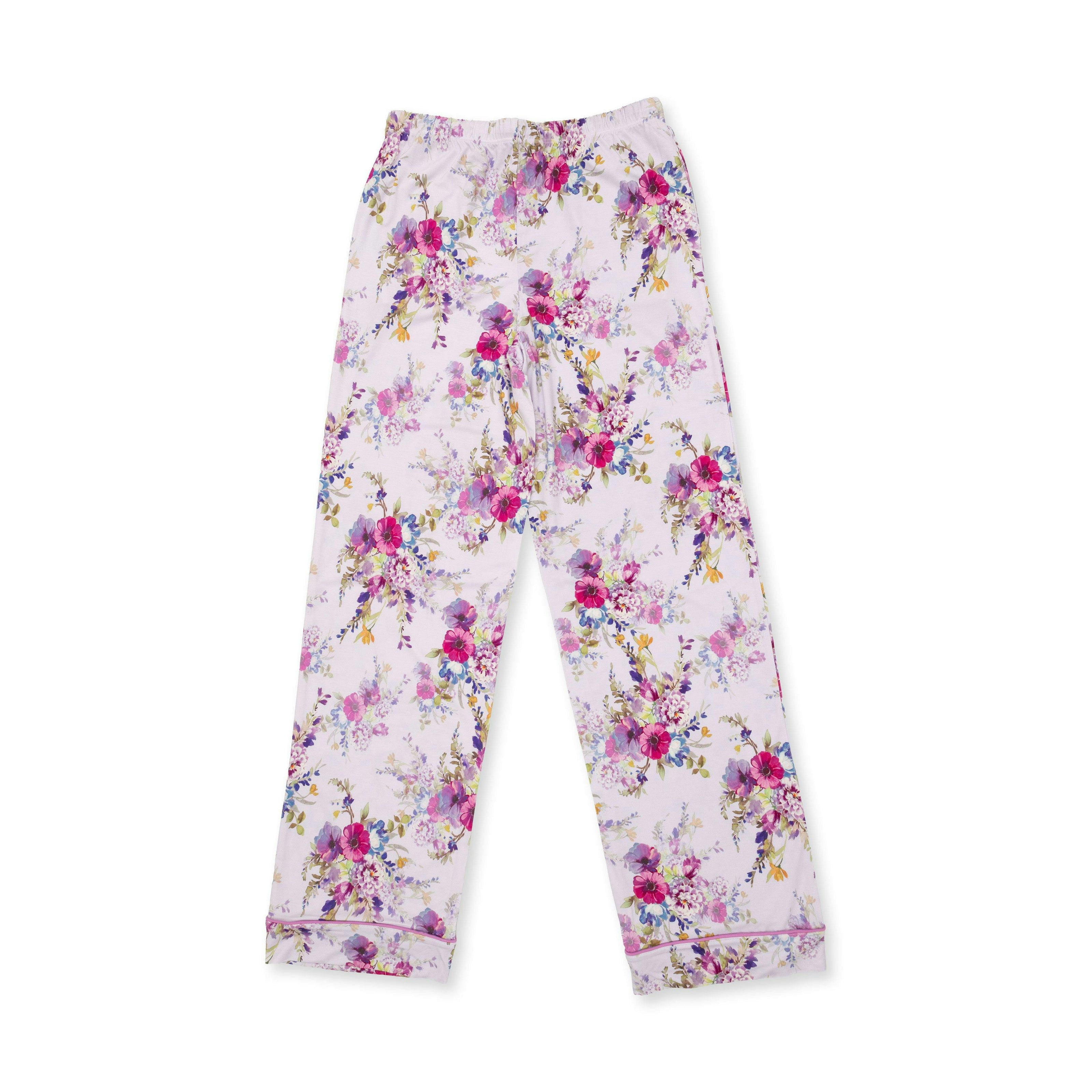 Dahlia Floral - Adult Long Sleeve Coat Style and Pant with Pockets