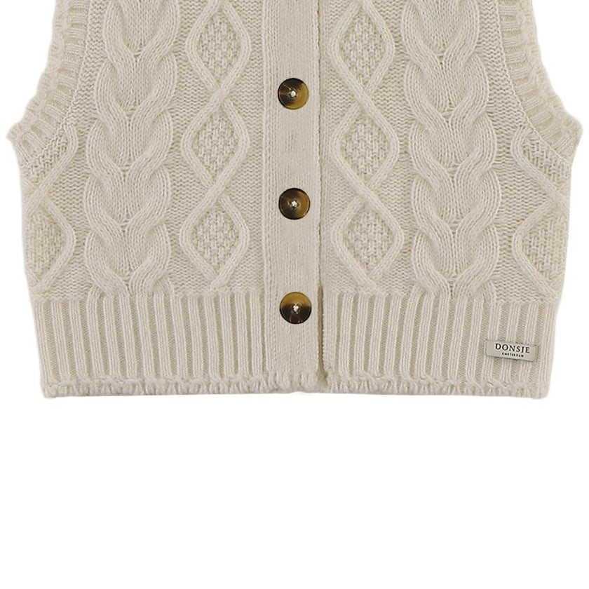 Landien Merino Wool Vest | Crispy White
