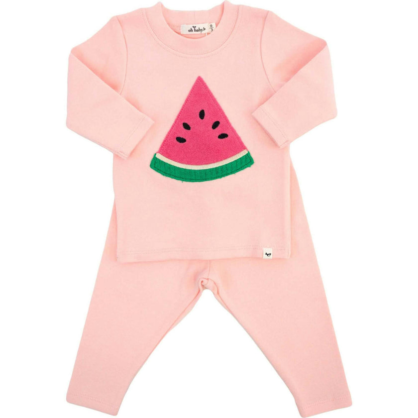 Watermelon Terry Applique Two Piece Set