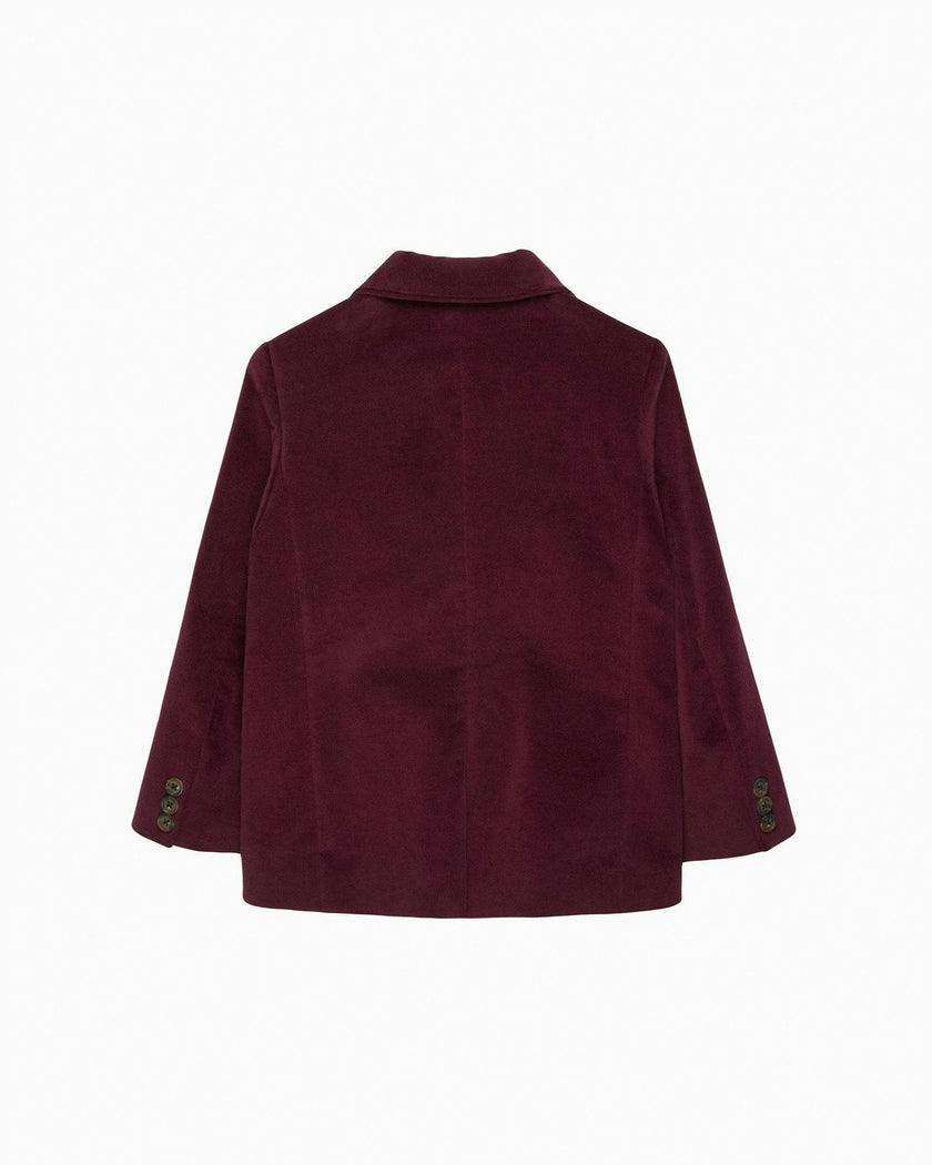Hamish Velvet Blazer in Claret