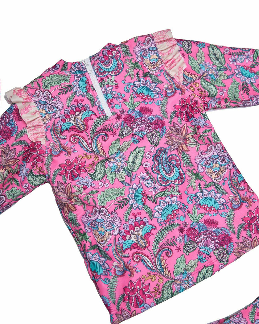 Baby Girl Swim Set – Long Sleeve & Frill Bottoms (Liberty)