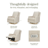 Crewe Electronic Recliner and Swivel Glider in Eco-Performance Fabric | Water Repellent & Stain Resistant in Performance Beach Eco-Weave with Light Wood Base